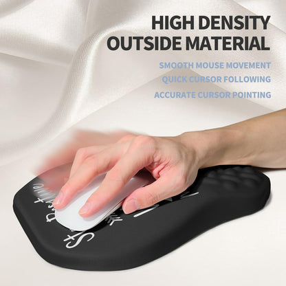 Ergonomic Raised Mouse Pad Wrist Support with Bilateral Slope Memory Foam Mousepad for Wrist Rest and Carpal Tunnel Pain Relief 11.8x7.9〃Inspirational Quotes