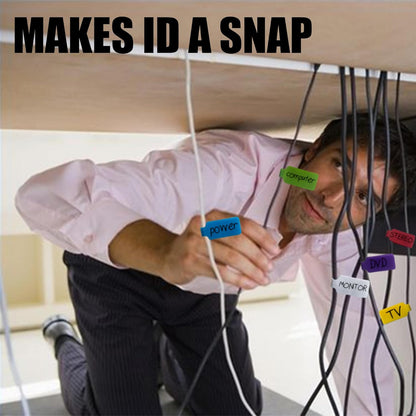 Mr-Label – 40 Pcs 0.78" x 3.54" Hook and Loop Cable Labels –Cord Tags – Upgraded Writable Cable Wraps for Clear Writing - Writable Wire Labels for Cable Management | Electronics Computers (8 Colors)