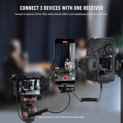 NEEWER CM28 Wireless Lavalier Microphone System with Charging Case, 2 Mic Clips, 1 Click Noise Canceling, 4GB Storage, 9H Playtime, Lavalier Lapel Mic Compatible with iPhone/Android/PC/Camera/iPad