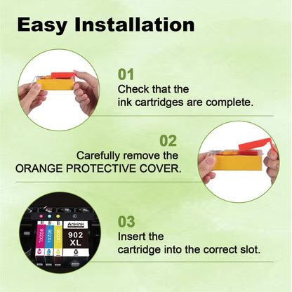 902XL 5 Combo Pack Ink Cartridge Compatible for HP 902 HP902 XL (2 Black CMY) Work with OfficeJet Pro 6978 6968 6970 6975 6960 6979 OfficeJet 6958 6962 6950 6954 6951 6956 6961 6963 6964 Printers