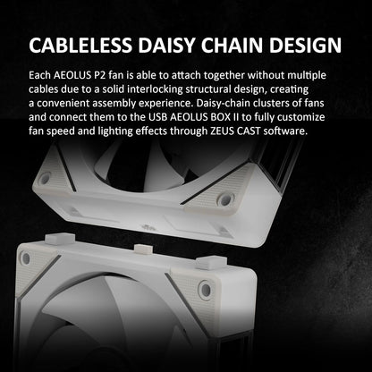 GAMDIAS Aeolus P2-1203U 120mm ARGB PWM Fan(3 Fan Pack w/USB Hub), Include Reverse Fan Blade x3, ARGB Sync Ready, Easy Installation & Cabless Daisy-Chain Design, Silent Operation, Up to 2400RPM, White