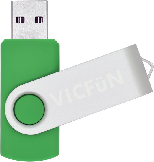 10 Pack 16GB USB Flash Drives USB 2.0 16GB Flash Drive Swivel USB Memory Stick,Green