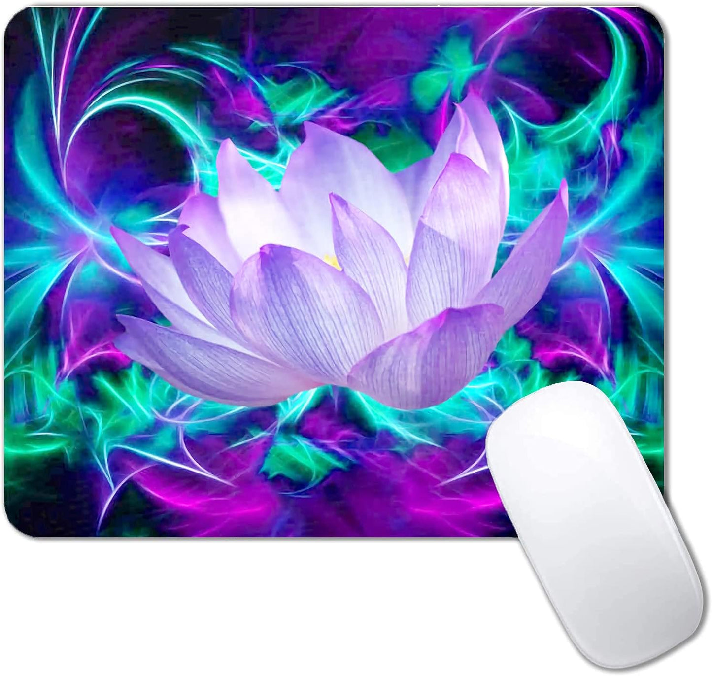 Lotus Mouse Pad Non-Slip Rubber Base Gaming MousePads for Computers Laptop Office,Cute Mouse Pads with Designs for Women,9.5"x7.9"x0.12" Inch(240mm x 200mm x 3mm)
