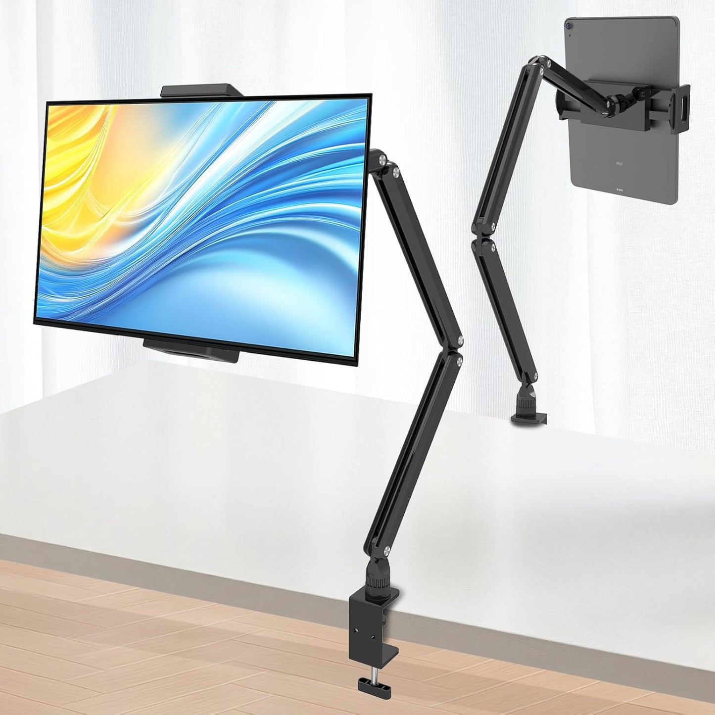 Tablet Stand for iPad, Aluminum Multi-Angle Adjustable Tablet Holder, Heavy-Duty Metal Base for Desk, Compatible with 5.7''-15.6'' iPad Pro, Surface, Kindle, Tablets, Portable Monitors and More