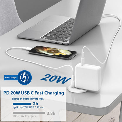 2 inch Desk Power Grommet with PD 20W USB C,Ultra-Flat Plug Power Strip,Recessed Outlet,Desktop Power Grommet for Office PC Desk Cable Cord Cover,Table Outlets for Home, Office,6 ft Cable(White)