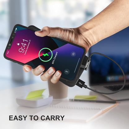 Short iPhone Charger 1FT 2Pack [ MFi Certified] 12 inch 90 degree Lightning Cable Fast Nylon Braided Right Angle iPhone Charging Cord Compatible with iPhone 14/13/12/11/XS/XR/X/8/7/6/6s Puls/iPad