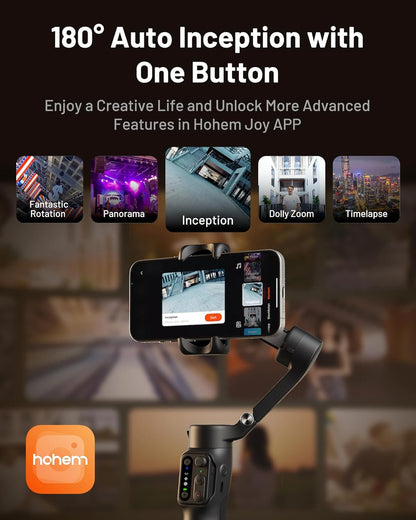 Hohem iSteady X3 Gimbal Stabilizer for iPhone, Phone Stabilizer for Video Recording with Object Tracking, 3-Axis Foldable Phone Gimbal with Remote Control for Tiktok, Built-in Extendable Rod & Tripod