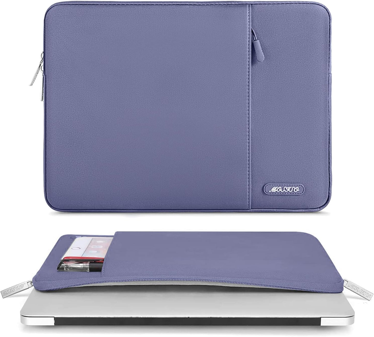 MOSISO Laptop Case 13 inch, 13 inch Laptop Sleeve Compatible with MacBook Air M4 M3 M2 M1 2025-2018 / Pro M2 M1 2025-2016, Polyester Vertical Computer Sleeve Bag with Pocket, Lavender Gray