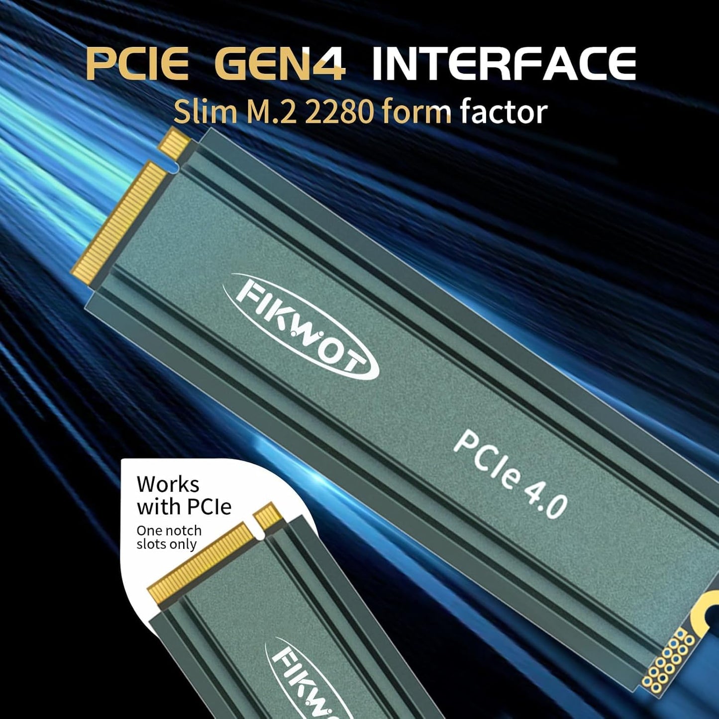 FN960 1TB M.2 2280 PCIe Gen4 x4 NVMe 1.4 Internal Solid State Drive with Heatsink - Speeds up to 5,000MB/s, Dynamic SLC Cache, Internal SSD