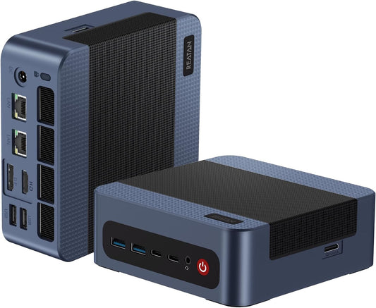 Reatan A6 AMD Ryzen 7 7840HS Gaming Mini PC, 32GB RAM DDR5 5600MHz 1TB SSD, 8C/16T, 8K Triple Displays OCuLink, Mini Computers for Gaming Home Theater Office Business (3 Year After-Sale Support)