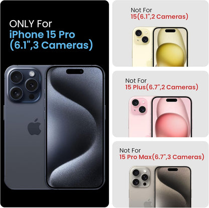 FireNova Designed for iPhone 15 Pro Case, Silicone Upgraded [Camera Protection] Phone Case with [2 Screen Protectors], Soft Anti-Scratch Microfiber Lining Inside, 6.1 inch, Neon Purple