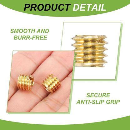 PATIKIL 1/4" Female to 3/8" Male Convert Screws Adapter, 5 Pcs Tripod Thread Adapter Mount for Camera Monopod Video DSLR SLR Mic Stand, Gold