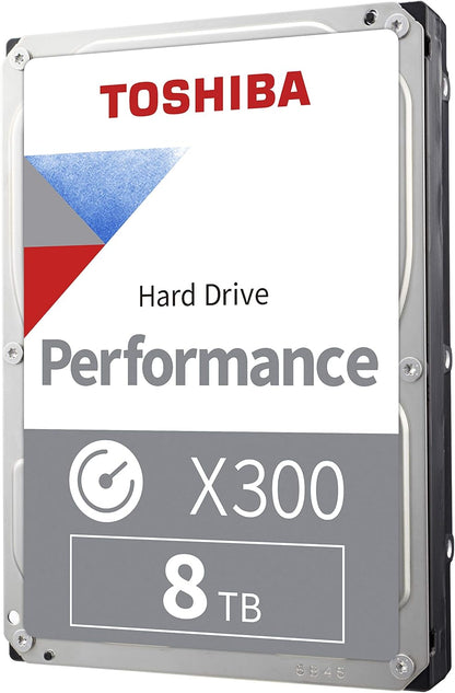 Toshiba X300 8TB Performance & Gaming 3.5-Inch Internal Hard Drive – CMR SATA 6 GB/s 7200 RPM 512 MB Cache - HDWR780XZSTA