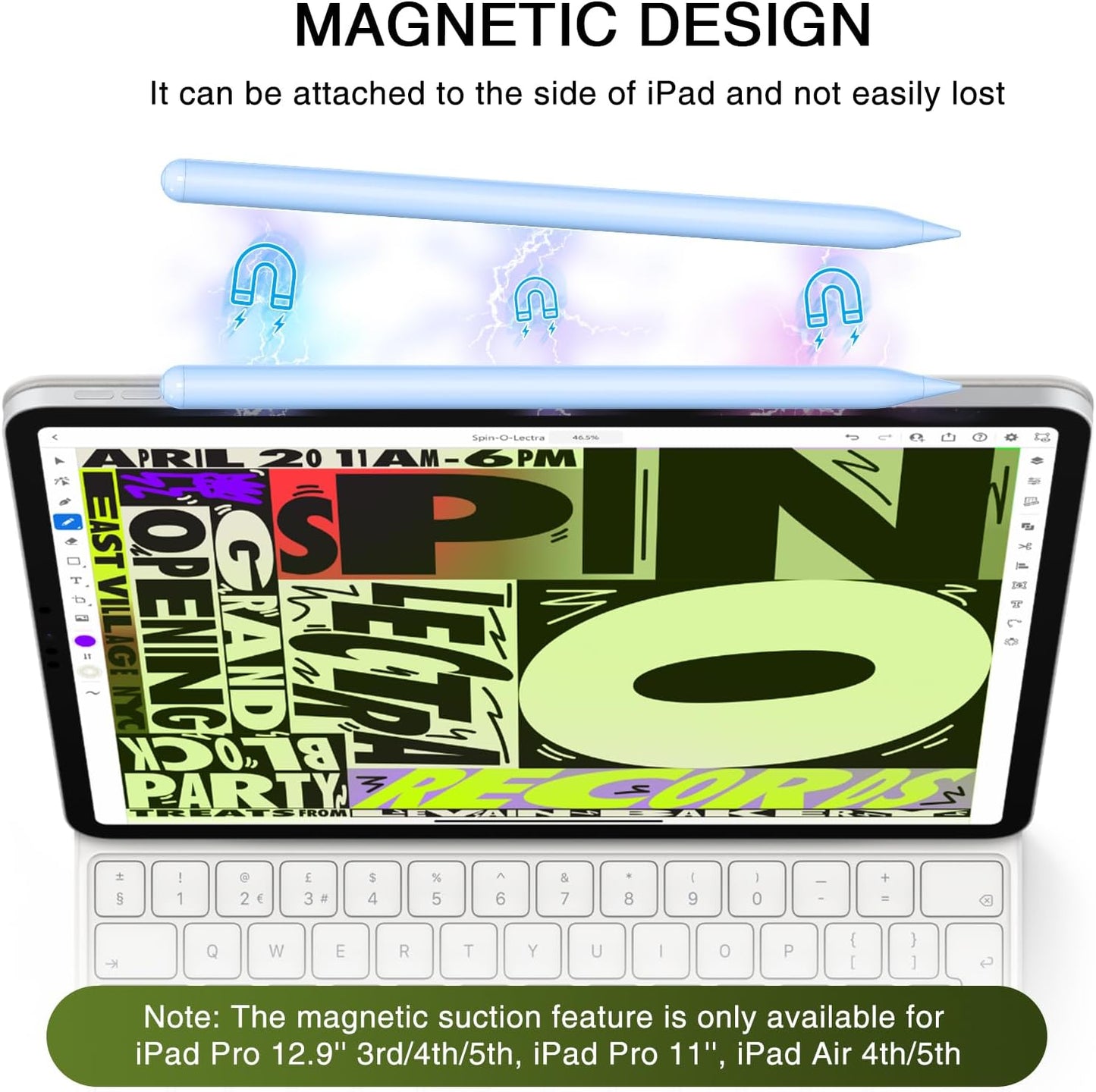 Pen for iPad 2018-2025, HATOKU 15 Mins Fast Charging Pencil 1st Gen with Tilt & Palm Rejection Compatible with iPad Air 3/4/5/M2/M3, iPad mini 5/6, iPad 6/7/8/9/10/11, iPad Pro 11"/12.9"/M4 (Blue)