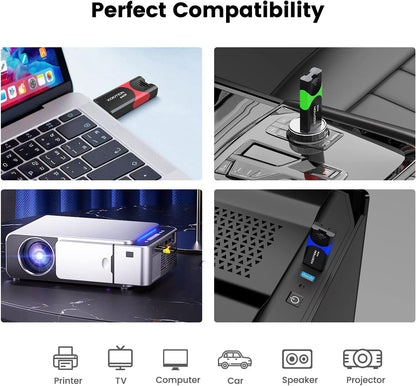 64GB USB 3.0 Flash Drive 10 Pack KOOTION USB 3.0 Thumb Drive Retractable 64G Zip Drive Ultra High Speed USB Stick Jump Drive Rugged Memory Stick with LED Indicator for Data Storage and Transfer