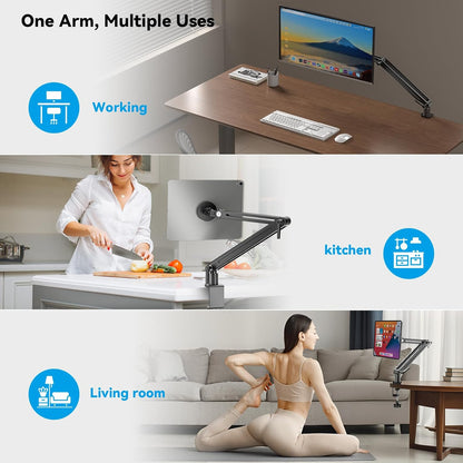 Jakeko Strong Magnetic Portable Monitor Desk Clamp - 75mm VESA Mount 4.7" 15.6" 16" 17.3" 18.5 inch 360° Rotate Base Tablet Holder Arm JK07B1