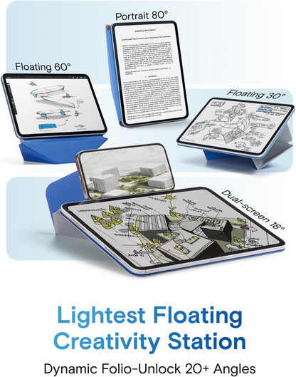 MOFT Dynamic Folio Case for iPad Pro 11-inch(2nd/3rd/4th Generation, 2020/2021/ 2022), Silm Magnetic Stand Case with 20+ Viewing Angles, Auto Wake/Sleep,Cement x Sapphire