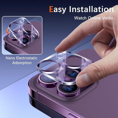 UniqueMe [3 Pack Compatible for iPhone 14 Pro Max/iPhone 14 Pro Camera Lens Protector,[Case Friendly][Scratch-Resistant] - Purple