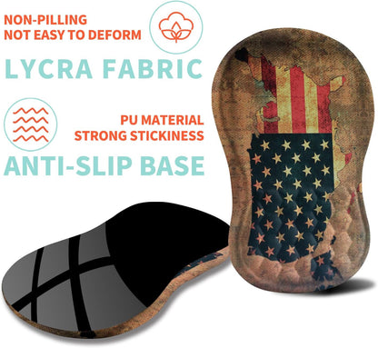 Ergonomic Mouse Pad Wrist Support with Memory Foam Massage Bulge, Carpal Tunnel Pain Relief Mousepad Wrist Rest for Mouse(12x8 inch, USA Flag Map)