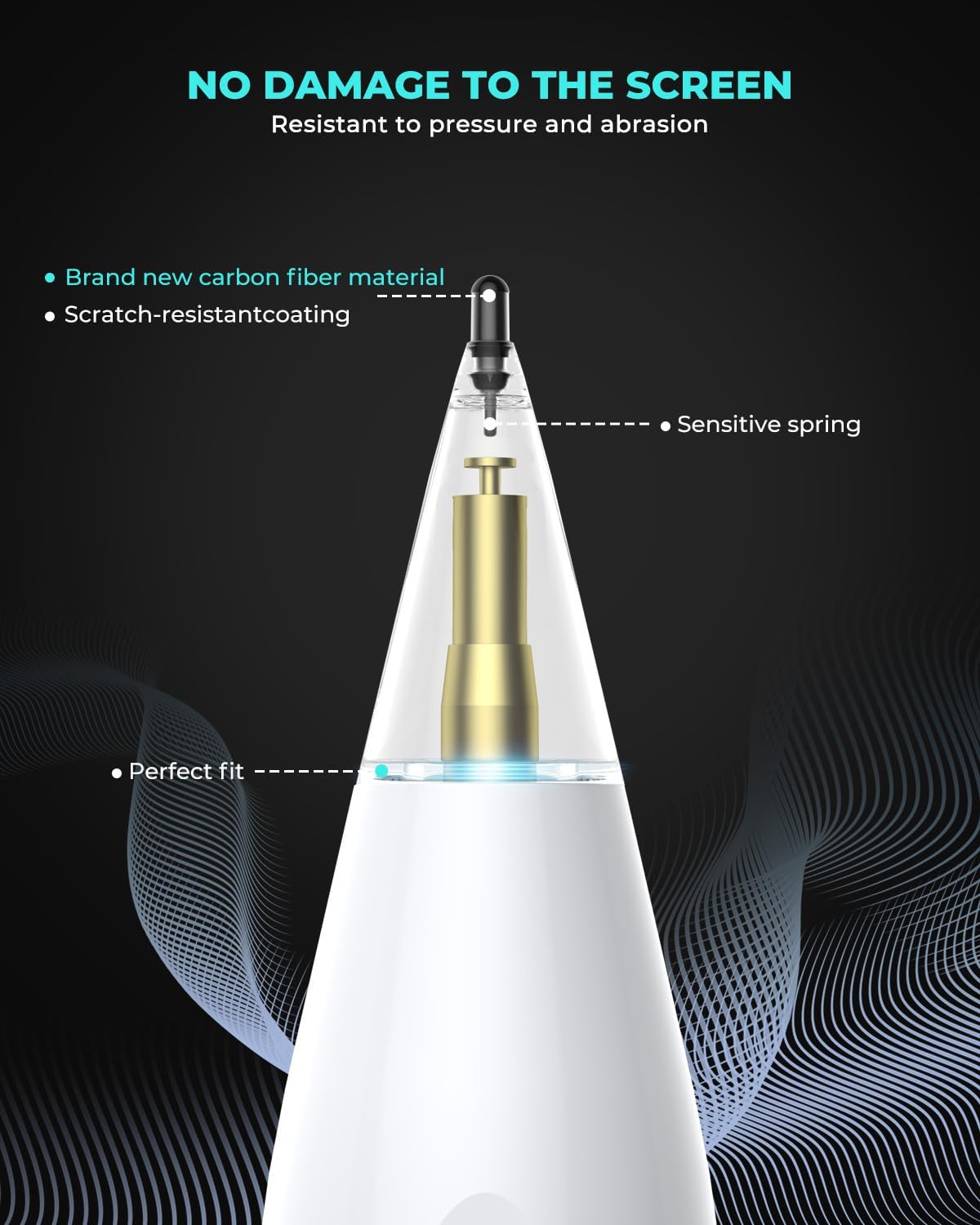 8-Pack Carbon Fiber Replacement Tips for Apple Pencil Pro/2nd/1st Gen/USB-C, Upgraded Nibs for Bare Screen & Tempered Glass with Storage Case - Pink