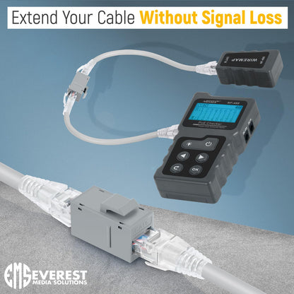 Everest 24-Pack Cat6 RJ45 Keystone Coupler - Female to Female - Gray - Ethernet Cable Extender