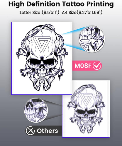 Phomemo Portable Printers Wireless for Travel, M08F Thermal Bluetooth Printer Support for 8.5"x11" US Letter, Small Inkless Printer Compatible with iOS, Android, Laptop for Car, Office, Home