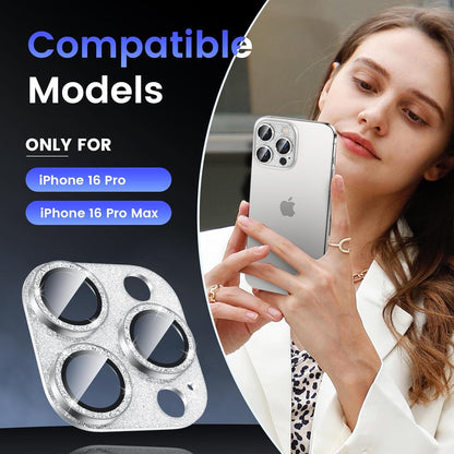 Tensea for iPhone 16 Pro/iPhone 16 Pro Max/iPhone 15 Pro/iPhone 15 Pro Max Camera Lens Protector, Metal Aluminum Alloy Tempered Glass Cover Camera Screen Protector Accessories, Case Friendly
