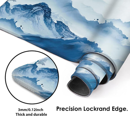 Galdas Gaming Mouse Pad XXL XL Large Long Extended Big Mousepad Non-Slip Rubber Keyboard Mouse Pad with Stitched Edges for Laptop Home Office (31.5x11.8x0.08 Inch)-Landscape