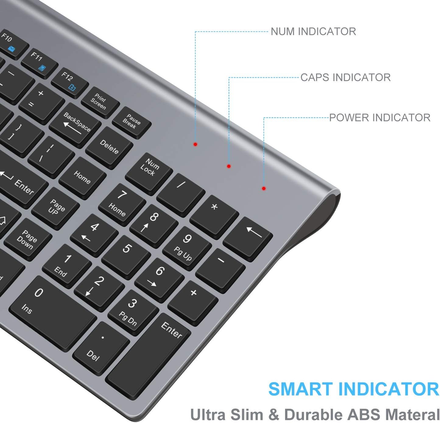 LeadsaiL Wireless Keyboard and Mouse Combo, Wireless USB Mouse and Computer Keyboard Set, Compact and Silent for Windows Laptop, Desktop, PC