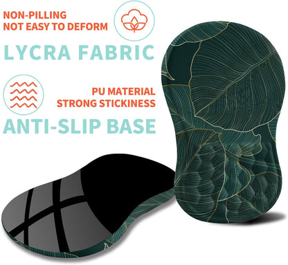 Ergonomic Mouse Pad Wrist Support with Memory Foam Massage Bulge, Carpal Tunnel Pain Relief Mousepad Wrist Rest for Mouse(12x8 inch, Leaves)