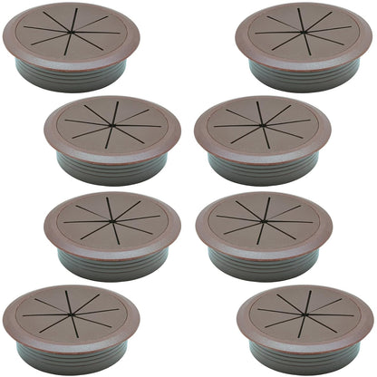Desk Grommet 2" (50 mm), Desk Hole Cover for Cables Coffee, Cable Grommet ABS Plastic, Desk Hole Grommet for Office and Home Table Cable, Detachable & Flexible Cable Cord Organizer-8 Pcs