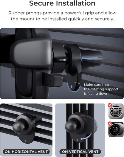 iOttie Easy One Touch Advanced Air Vent Car Phone Mount - Universal Cell Phone Holder for iPhone, Google, Samsung, Moto, LG, and All Other Smartphones