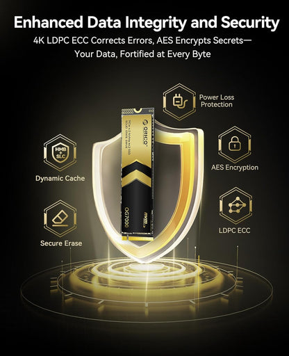 ORICO OG7000 2TB PCIe Gen4 NVMe SSD, Up to 7400MB/s, 8-Channel Controller, Graphene Thermal Solution, Ideal for 4K Video Editing, 3D Rendering, Content Creation, Compatible with PS5 and PC