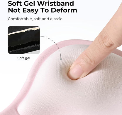 EooCoo Gel Wrist Rest Mouse Pad Ergonomic Middle Concave Design, Relieve Wrist Pain Mousepad, Non-Slip Base for Laptop, Computer, Office Decor for Women, Carpal Tunnel Syndrome