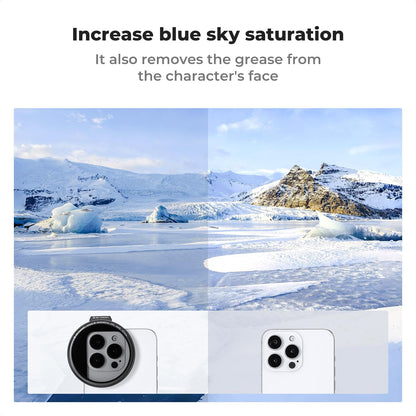 K&F Concept Clip On 67mm CPL Magnetic Phone Lens Filter Kit, Phone Clip with Magnetic Adapter Ring/Cold Shoe/Locking Knob, Polarizer Filter for iPhone 16 15 Pro Max 14 13