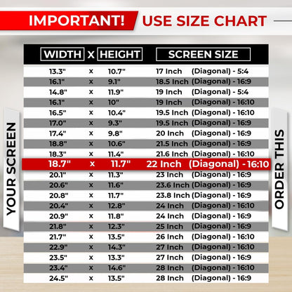 22 Inch 16:10 Computer Privacy Screen Filter for Monitor - Privacy Shield and Anti-Glare Protector
