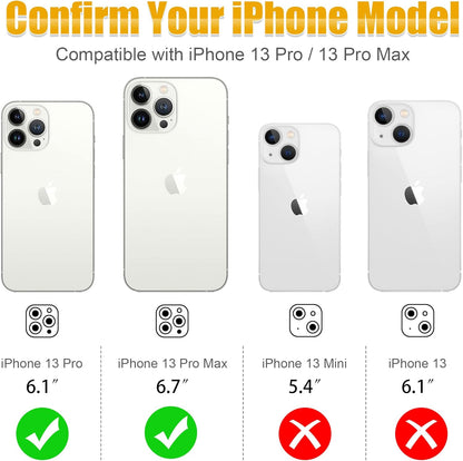 AGVEE 3+3 6 Pack for iPhone 13 Pro/Pro Max, Bling Diamond & Glitter Metal Ring 9H Tempered HD Glass Camera Cover Protector Film