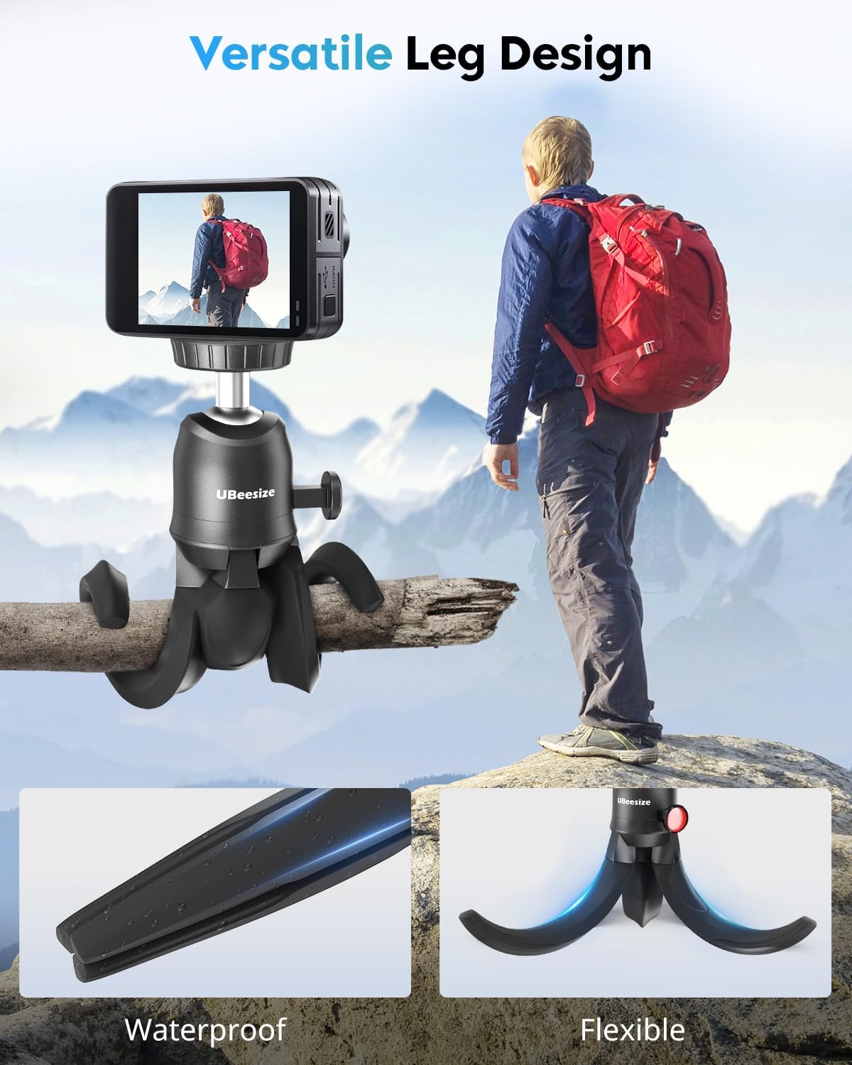 UBeesize Flexible Tripod for iPhone and Samsung with Remote and Phone Holder, Ideal for Video Recording, Vlogging, and Selfies, Compatible with Canon and Sony Cameras