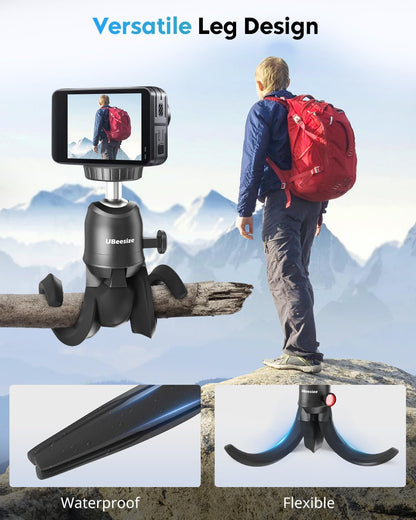 UBeesize Flexible Tripod for iPhone and Samsung with Remote and Phone Holder, Ideal for Video Recording, Vlogging, and Selfies, Compatible with Canon and Sony Cameras