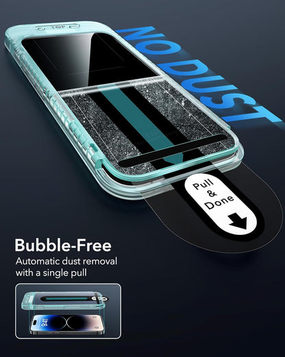 ESR 3 Pack for iPhone 14 Pro Max Screen Protector, [9H Hardness] [Military Grade Shatterproof] Tempered Glass Film with Flawless Fit Tray