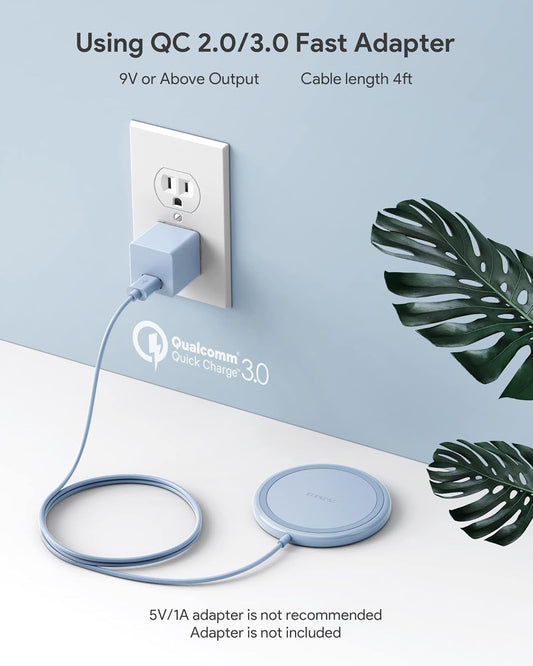 Wireless Charger, 15W Max Fast Wireless Charging Pad 2-Pack Compatible with iPhone16/16Plus/16Pro/16ProMax/iPhone15/15Pro/15Plus/14/13/12/Samsung S24 /S24Ultra/S23Ultra/S22/S21,AirPods Pro 2 Blue