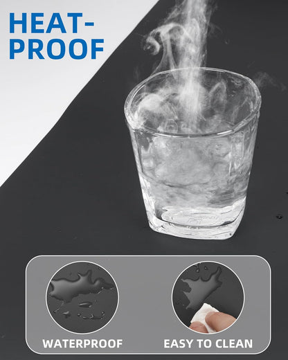 Non-Slip Desk Pad,Mouse Pad,Waterproof PU Leather Desk Protector,Ultra Thin Large Desk Blotter,Waterproof Keyboard mat for Office/Home/Decor(Black 23.6" x 13")