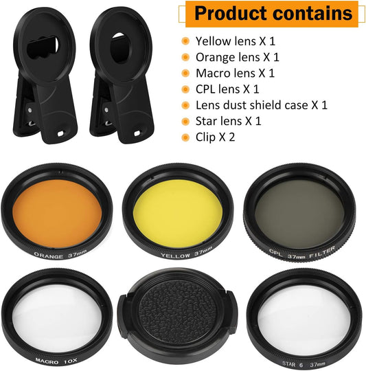 Reef Coral Lens Phone Kits 5 Lenses Kit 1 Dust Shield Case 2 Lens Clips
