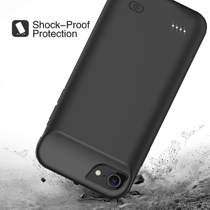 Battery Case for iPhone 8/7/6s/6/SE 3/SE 2, Upgraded 10000mAh Portable Battery Pack Charger Case Support Carplay Compatible with iPhone SE 3/SE 2/8/7/6s/6 (4.7 inch) External Charging Case (Black)