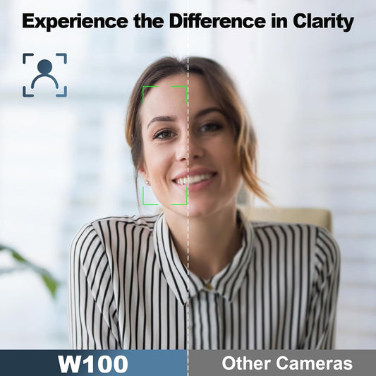 NBD 2K Webcam for PC & Laptop, Autofocus Computer Camera with Remote Control, 2 AI-Noise Canceling Microphones, Stereo Mics, Adjustable Field of View, Low-Light Correction, Built-in Privacy Cover W100