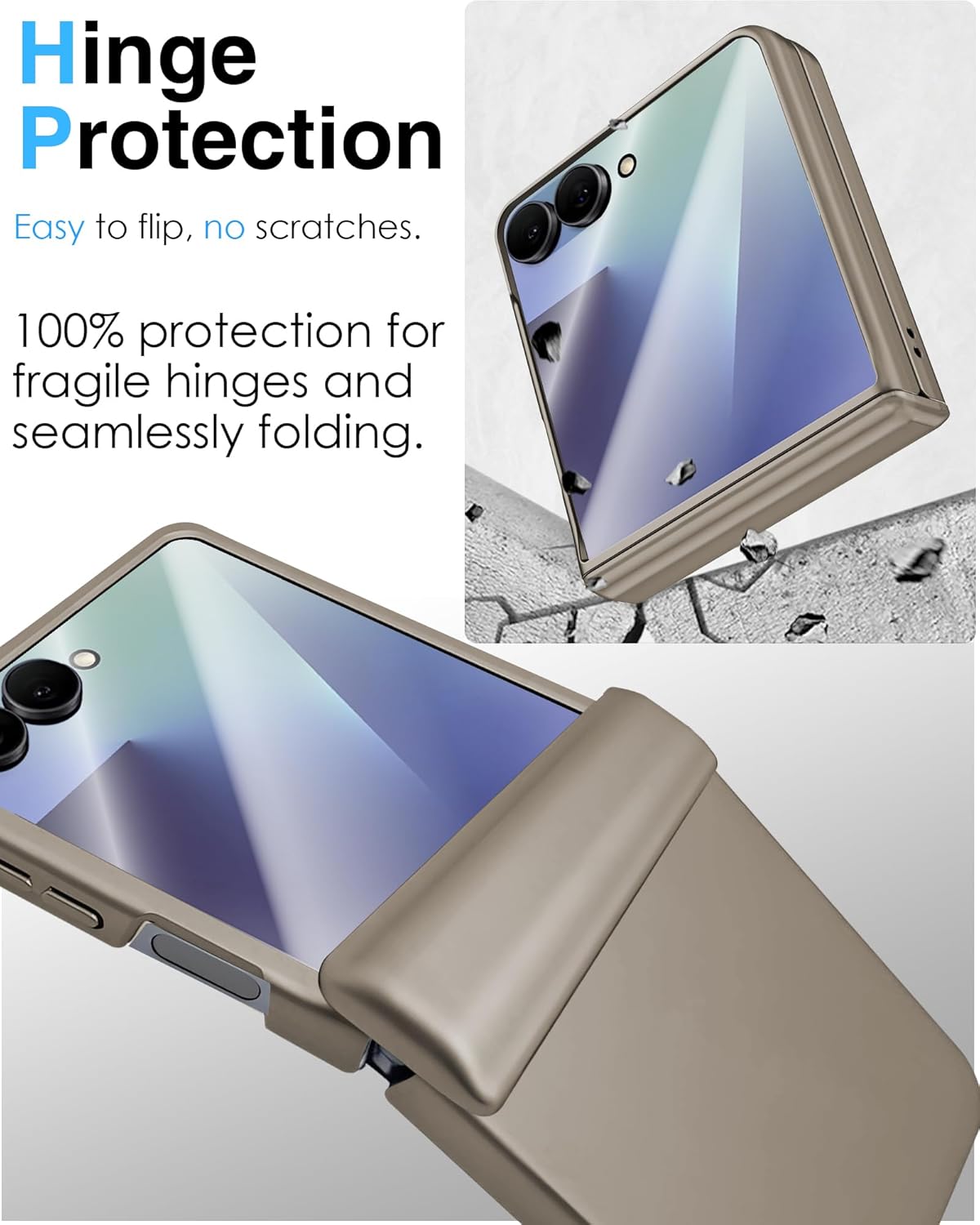 STORMTAL for Samsung Galaxy Z Flip 7 Case, Hinge Protection, Built-in Screen Protector, Wireless Charging, Shockproof, Slim Rugged Phone Protective Case for Galaxy Z Flip 7