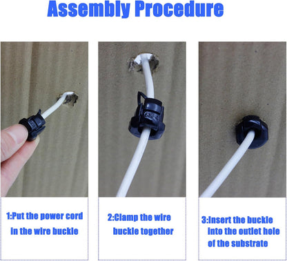 40PCS Nylon Insulation Cable Bush Grommet Electric Cable Protection Cord Buckle Strain Relief Bushing Black Wire Cover Round Cord Grommet,Office Home Wire Cover Management 6N-4 4N-4