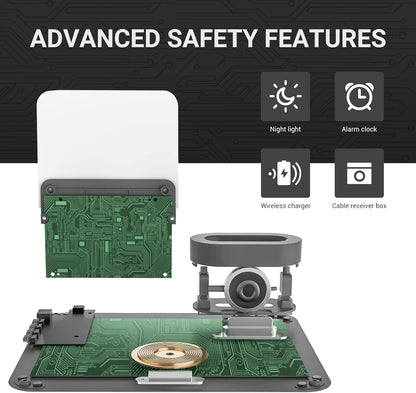 Wireless Charging Station, 3 in 1 Charging Station, Alarm Clock with Wireless Charger, Night Light, iPhone 12/13/14/15/16 Pro/13 Mini/13 Pro Max/12 pro, AirPods