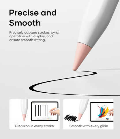 Replacement Pencil Tips for Apple Pencil Pro, Pen Tips for Apple Pencil 2nd Gen/1st Gen/USB-C, Wear-Resisting Pencil Nibs with Storage Box, Pen Nibs Set Compatible with Apple Pen (6 Pack, Pink)