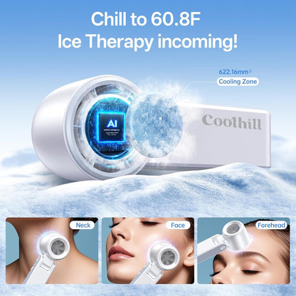 Handheld Portable Fan with Ice Cooler: 100-Speed 5500mAh Rechargeable Handheld Fan, 12H Time Hand Cooling Personal Fans with 20000 RPM Air Turbo Tech for Travel Outdoor (White)